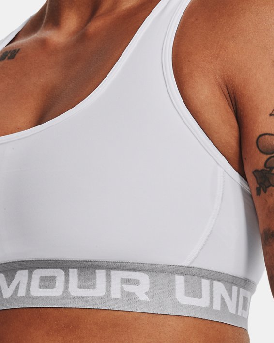 Bra deportivo Armour® Mid Crossback para mujer, White, pdpMainDesktop image number 9